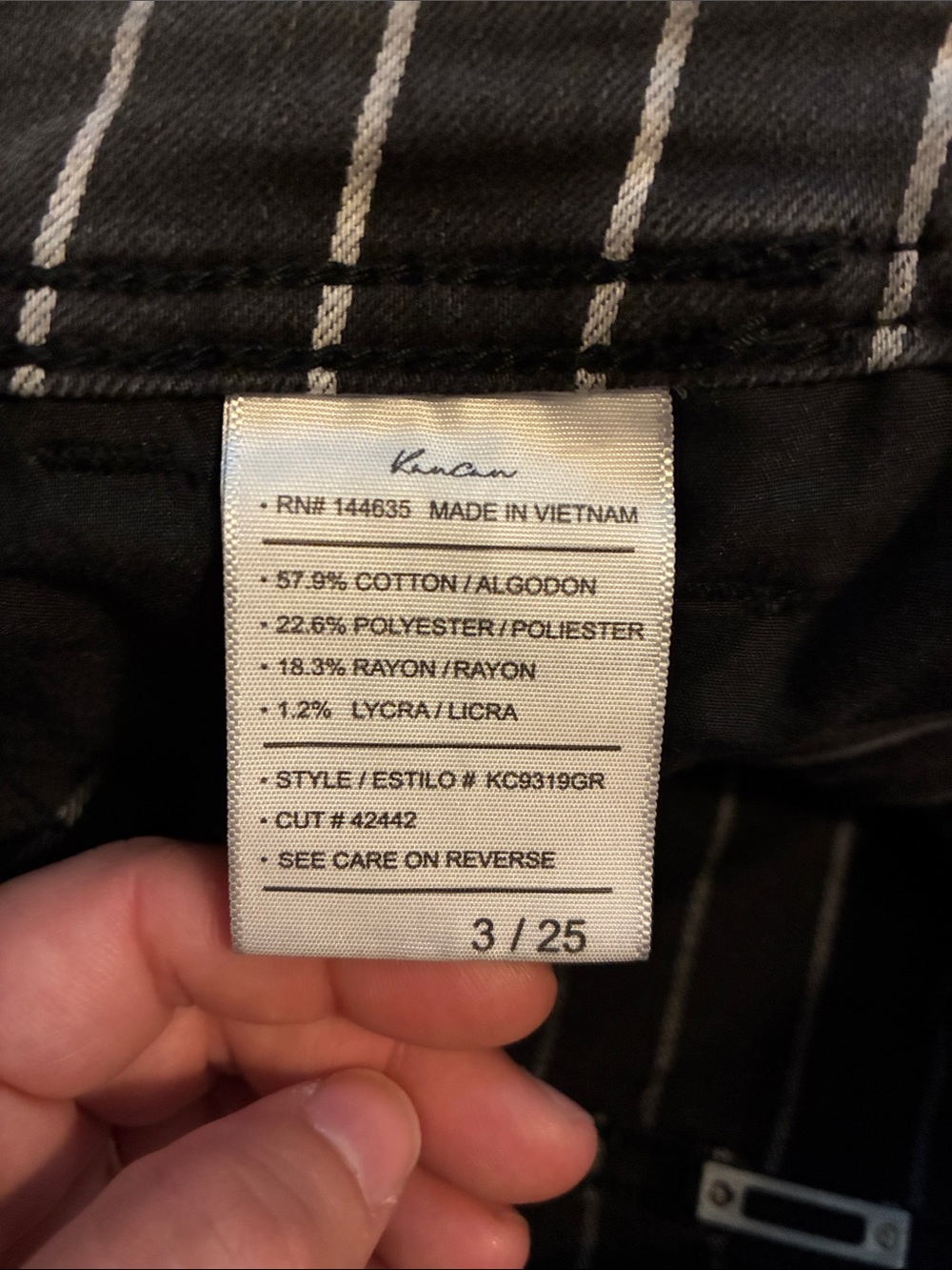 Kancan Lura High Rise Flare jeans in gray with pinstripes  -size 25 - Picture 4 of 8